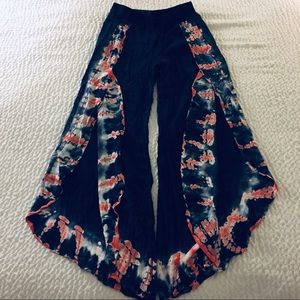 YFB Palms tie dye split hem festival boho pant M